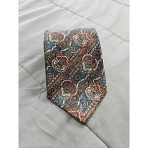 Oleg Cassini Men's Polyester Tie Brown Blue Red Green Designer Abstract